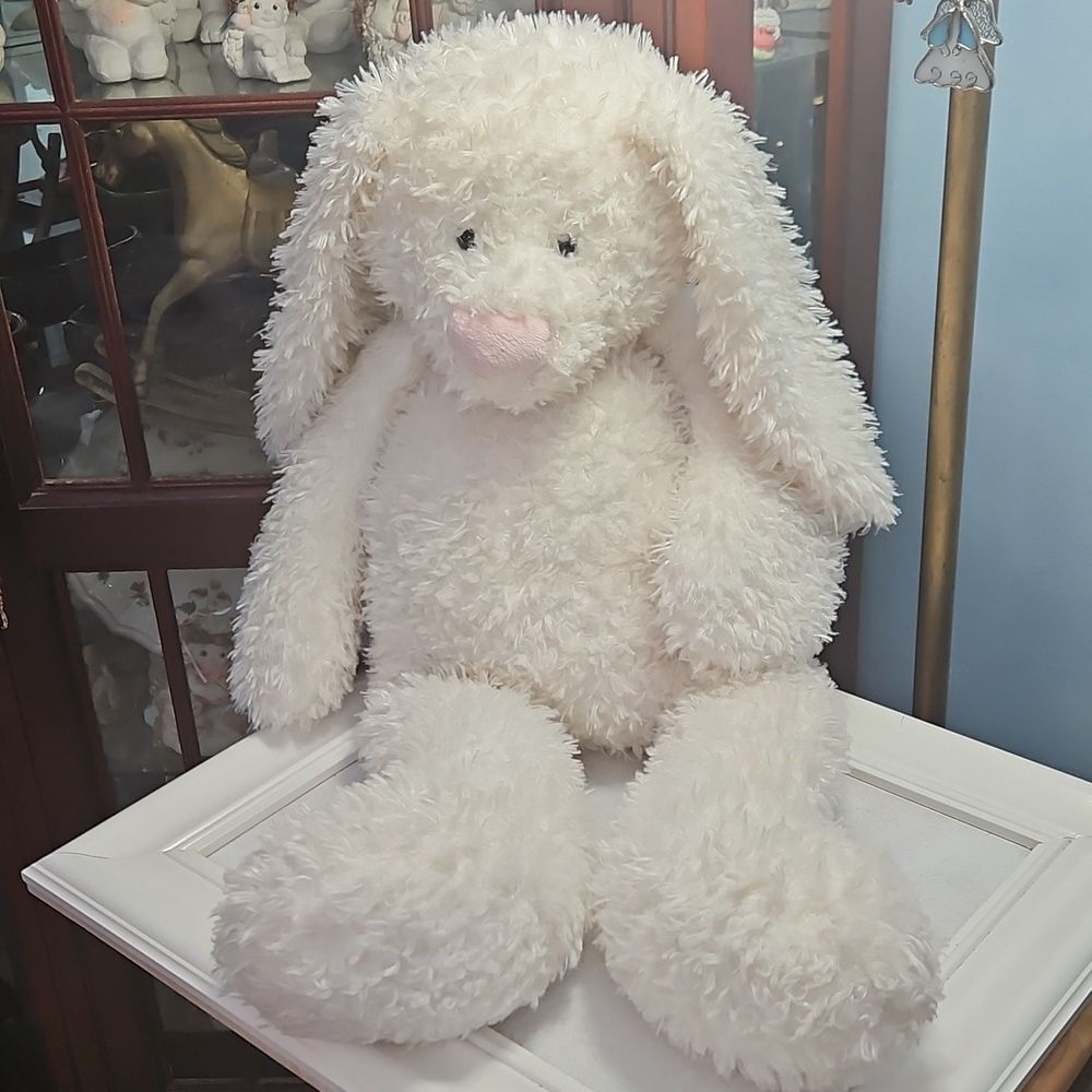 Restoration Hardware Baby & Child Large Fluffy White Plush Bunny